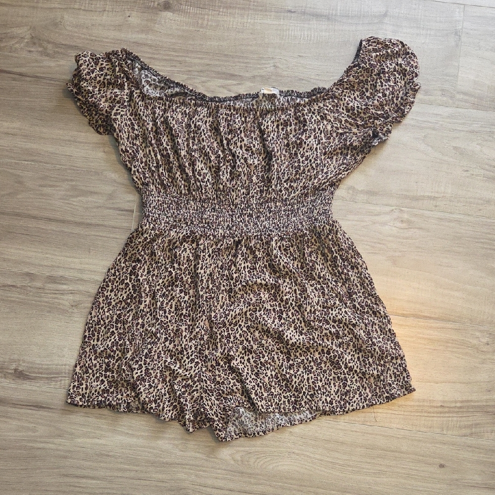 Leopard Off Shoulder Romper